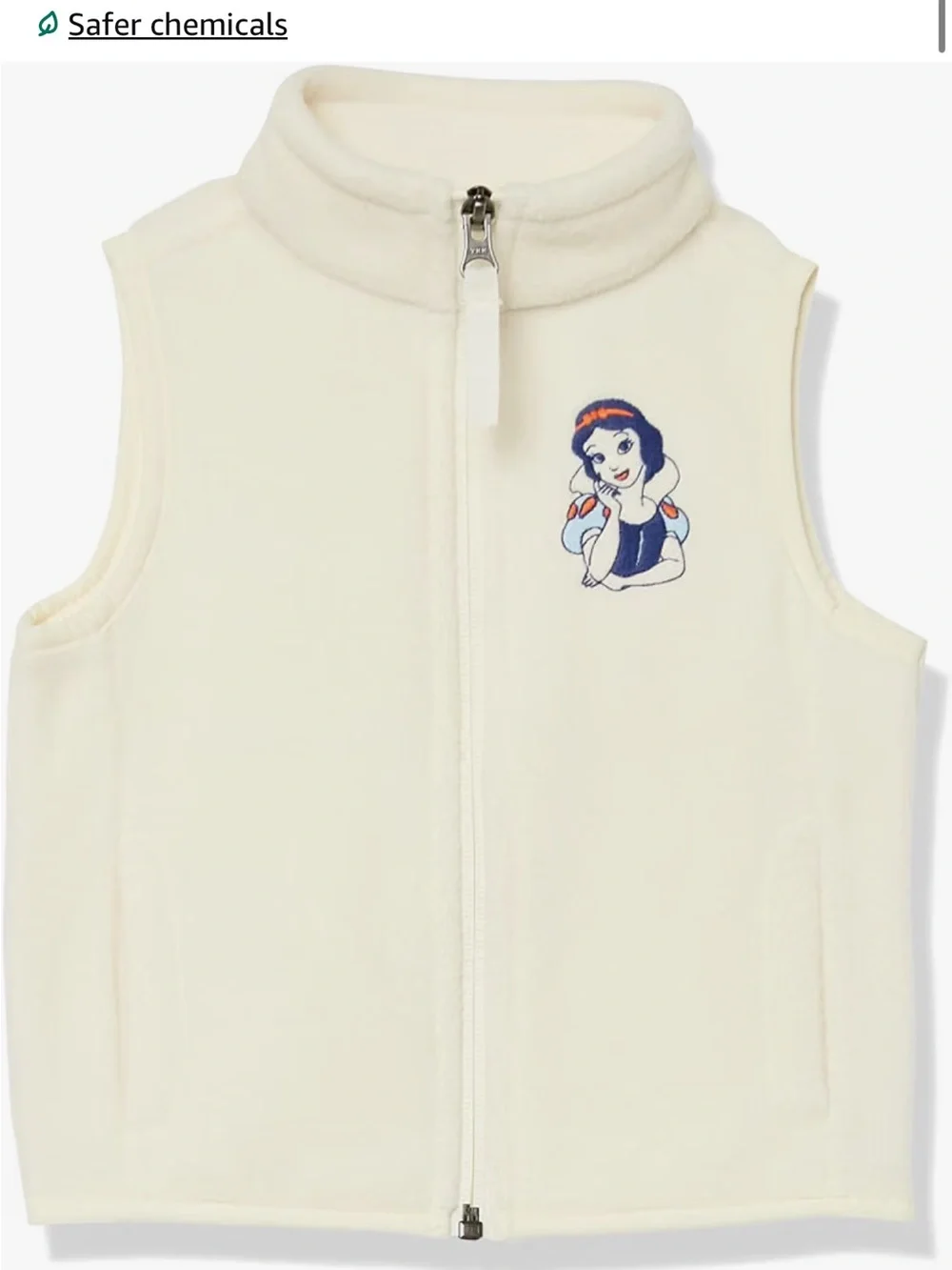 Amazon Essentials x Disney Girls Polar Fleece Zip Up Vest – Snow White XL